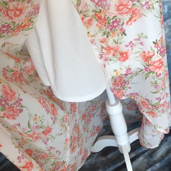 NWT As U wish Junior high low floral spaghetti straps dress Sz S - Picture 6 of 9